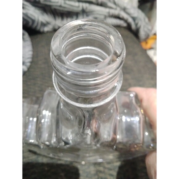 Maple Leaf Shaped Glass Bottle Empty  Maple Syrup Clear  8" Used No Flaws NO CAP - Picture 4 of 4